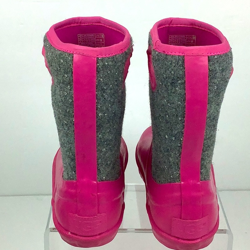 UGG rain wool-Waterproof boots Pink Grey Sz 4